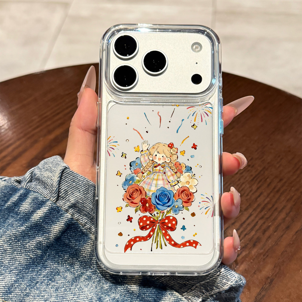 ✨熊·動漫實驗室✨ 26新款 17手機殼 蘋果17promax手機殻感iPhone17新款17pro花朵女孩15創意16