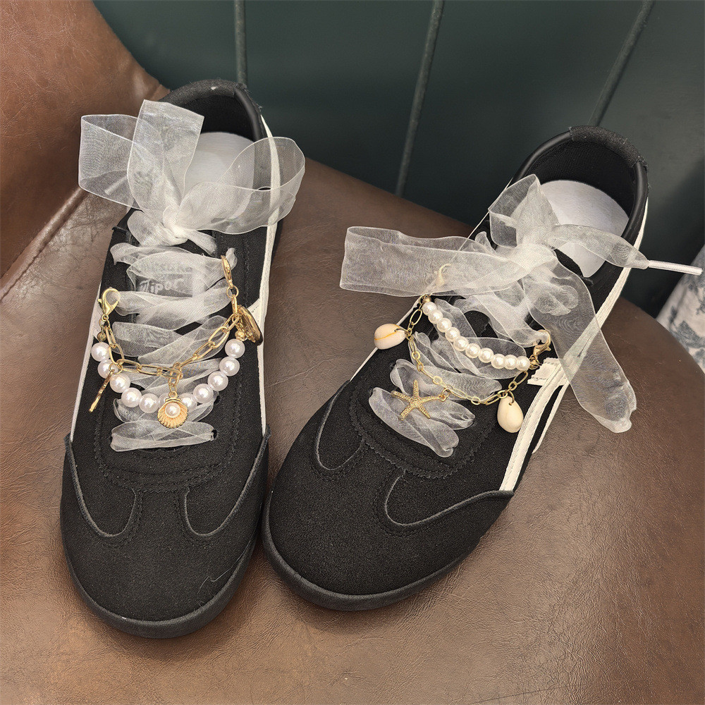 【爆款】波西米亞海洋風鞋鏈條側邊鏈貝殼海星鞋花裝飾珍珠德訓鞋配飾品Bohemian marine wind shoe c