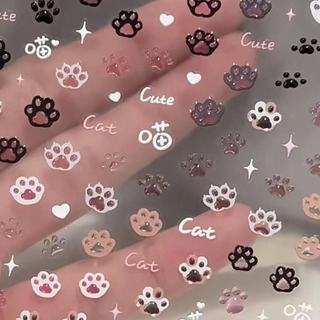 臺灣出貨💫小紅書貓爪美甲貼紙浮雕果凍tomoni立體可愛粉色指甲背膠