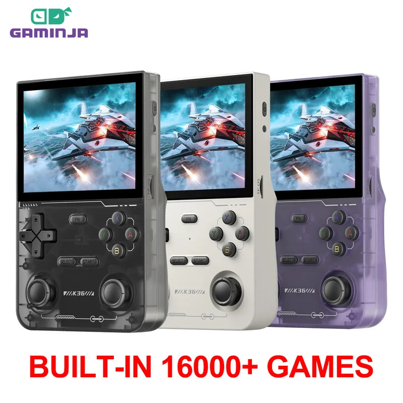 GAMINJA K36 3.5英寸IPS屏幕掌上游戲機64GB內存經典遊戲便攜式掌上開源遊戲機