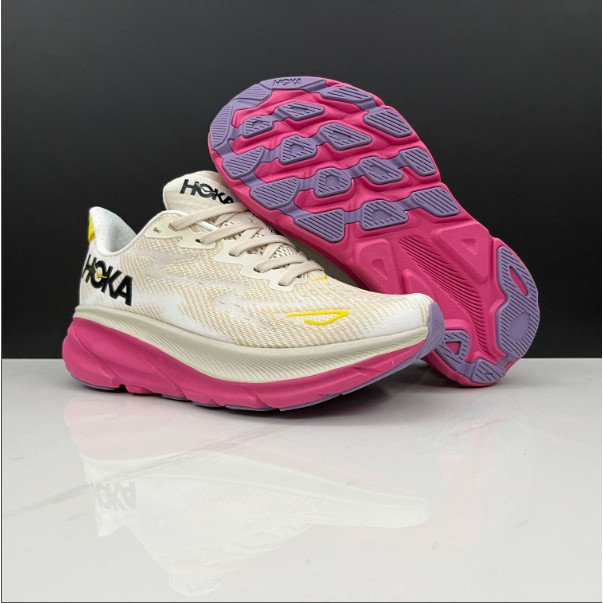 2023新款最優惠HOKA ONE ONE Clifton 9跑鞋減震米色鞋