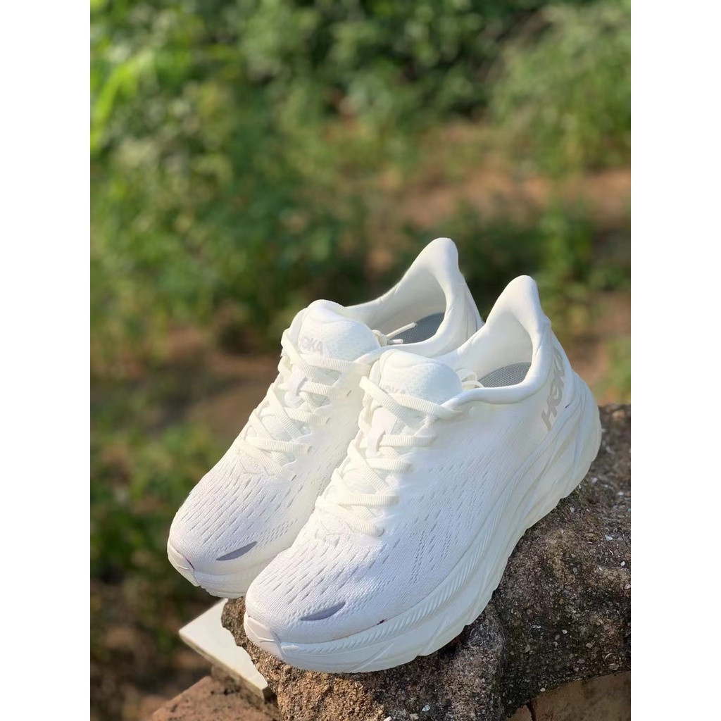 HOKA ONE ONE Clifton 8 全白休閒氣墊慢跑鞋 XITO IZNB