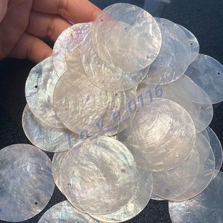 燈飾片 100片進口燈飾片 網紅ins母貝鏡貝殼燈飾片 5-6-7公分diy貝殼圓片飾品0116