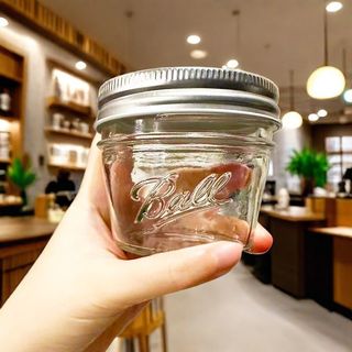 ✨可開發票#免運#燕麥沙拉寬口奶昔密封罐耐高溫Ball美式蜂蜜梅森玻璃食物收納瓶#臺灣出貨