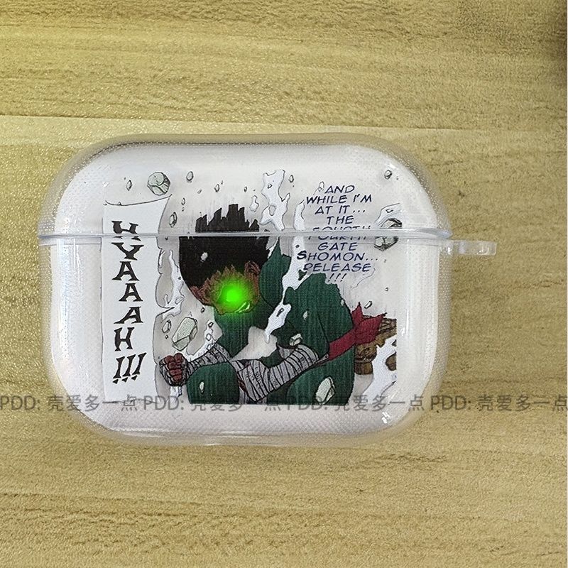 Mpad🏅優選🔥免運火影忍者傷門李洛克airpodspro2保護套蘋果3藍牙耳機套動漫透明4 U73D