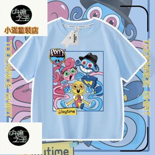 100%純棉兒童短袖上衣 2026新款 親子裝 新品poppy playtime 波比的遊戲t恤衣服短袖上衣服潮卡通童裝