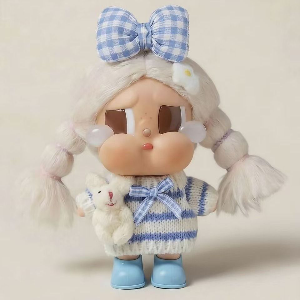 【臺灣出貨】哭娃衣服 crybaby娃衣 vacation系列 哭娃美拉德 日光 毛線娃衣 條紋毛衣套裝 蝴蝶結髮夾