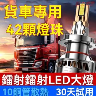 鐳射24V貨車LED大燈燈泡大汽車H7近光H1遠光H4遠近一體超亮H3車燈【動力世界】