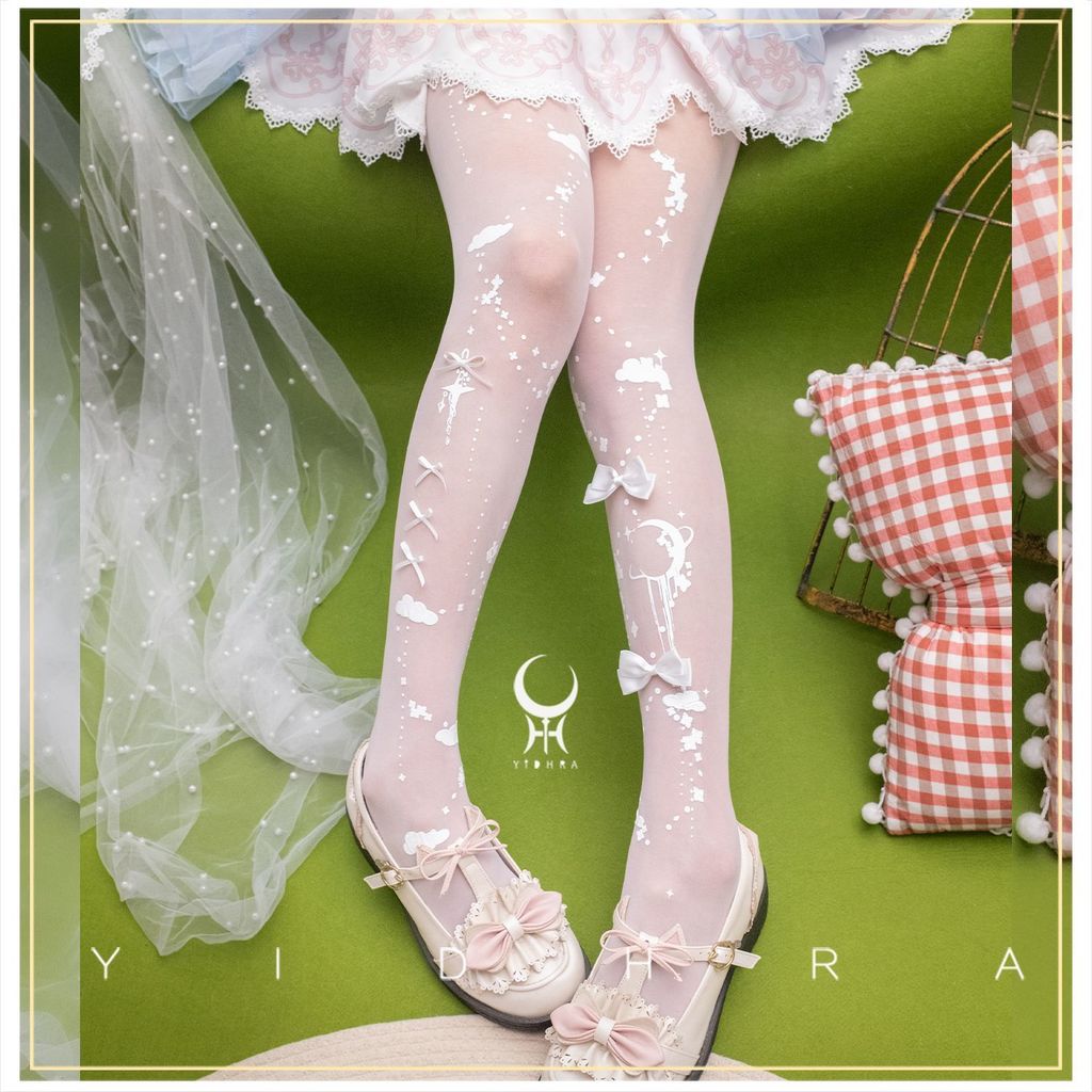 連褲襪 jk襪子 蕾絲 日系甜美 洛麗塔連褲襪{星雲桂}Yidhra夢之女巫Lolita連褲襪華麗cla系褲襪百搭