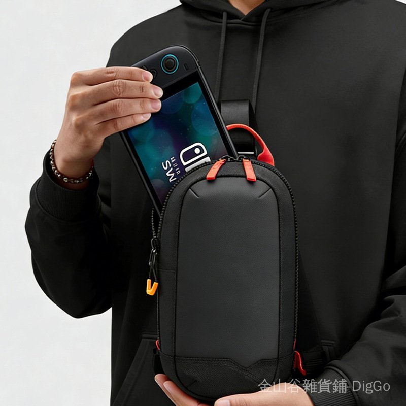 💕高質量款💕跨境新款胸包男士單肩斜挎包Switch2收納包時尚休閒戶外騎行背包