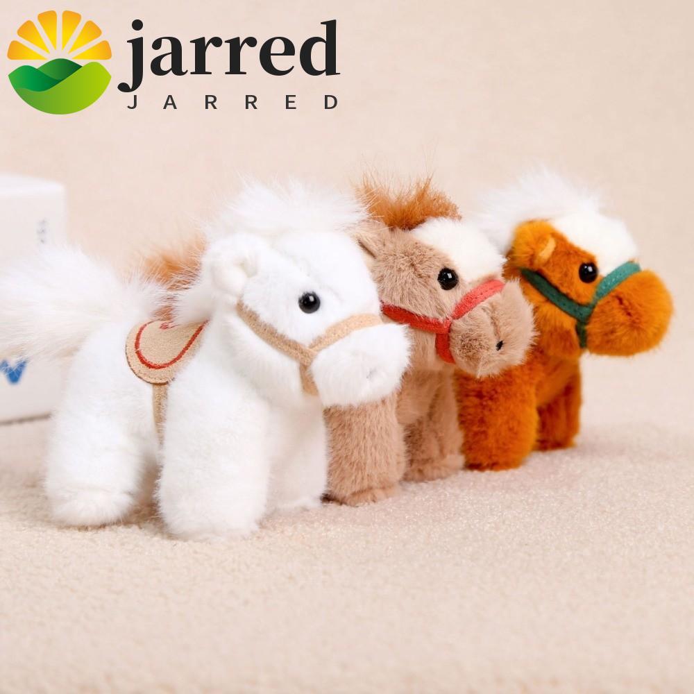 JARRED 毛絨馬鑰匙扣,卡通駿馬娃娃生肖小馬公仔毛絨動物鑰匙圈,可愛的 14 厘米長毛尾巴吉祥物娃娃毛絨馬娃娃挂件馬