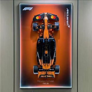 【臺灣出貨】F1相框 麥拉倫MCL39 賽車相框 LED燈相框 積木展示框 相容樂高積木 上墻相框 法拉利F1紅牛F1