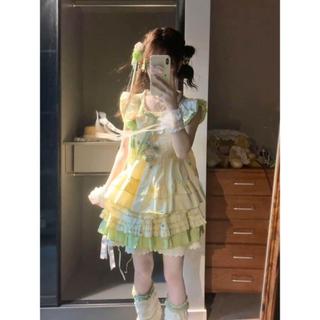 日系女裝 森系女裝 日系森林系 日系服飾 日系洋裝 森林系服飾 森系田園風獨特絕美小飛袖花朵上衣女夏季新款蛋糕半身裙兩件