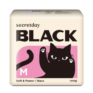 秘之日Secretday BLACK柔滑親膚衛生棉24.5cm16片