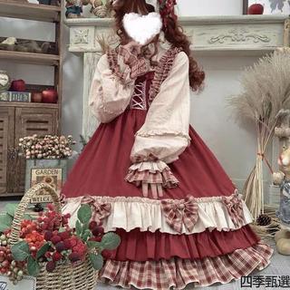 大碼女裝 設計感 顯瘦套裝 大尺碼大碼300lo漿果少女op長袖洛麗塔lolita裙胖mm240小紅帽斗篷洋裝
