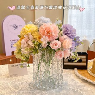送禮推薦康乃馨假花仿真花擺設房間臥室插花客廳裝飾花藝餐桌擺件乾花花束