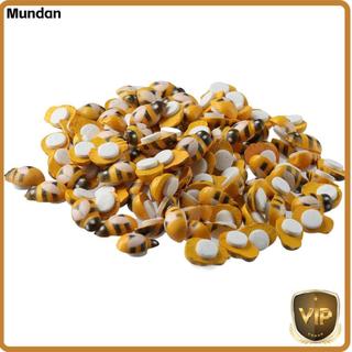 MUNDAN 150 件小木製蜜蜂裝飾,9x13 毫米大黃蜂形小木製蜜蜂裝飾,小蜜蜂裝飾自粘木製大黃蜂形裝飾 DIY 工