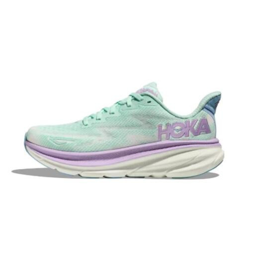 HOKA ONE ONE Clifton 9 減震鞋男女綠色紫色白色跑步鞋尺碼 36-45 CLGB NWWM