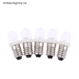 VH 5Pcs LED E10 DC3V 5V 6V 12V 24V 螺絲燈泡警告訊號燈泡 E10 儀表燈泡指示燈白色汽