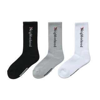 Neighborhood Logo Socks 襪子 黑/灰/白 261WINH-UWM01【SPLY】