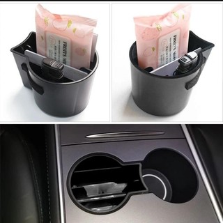 JIUWAN 1 件適用於特斯拉 Model 3 Y 汽車中控臺水杯架儲物收納盒硬幣盒卡槽汽車儲物配件