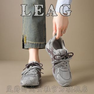 復古德訓鞋 復古阿甘鞋 LEAG~ 德訓鞋女2025新款秋網面透氣超火運動鞋復古