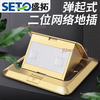 【可開發票】SETO 盛拓 二位網路電腦 2口 網線 全銅 防水彈起式 銅地插座