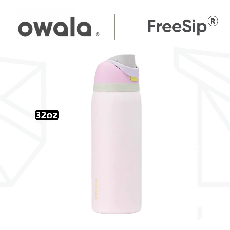 Owala FreeSip 不銹鋼水壺 | 24 盎司和 32 盎司 – 真空絕緣雙層,防漏蓋,不含 BPA,適合旅行、
