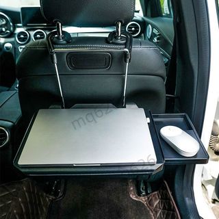 可開發票 車載小桌板抽屜式車用辦公桌筆記本架餐盤帶平板卡槽多功能小桌板 1/20