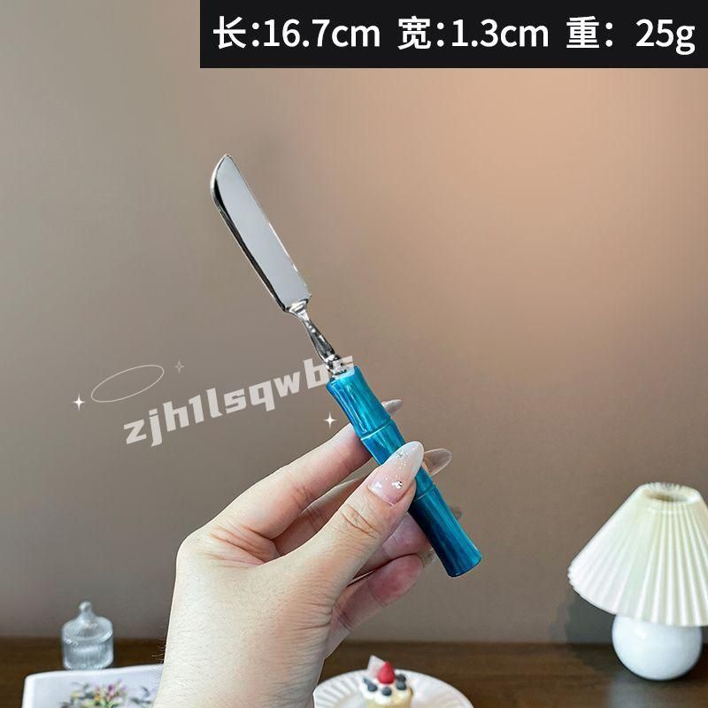 🥇臺北店/免運🥇【露思同款竹節勺子】304不鏽鋼亞克力竹節柄牛排西餐刀叉套裝4BED0