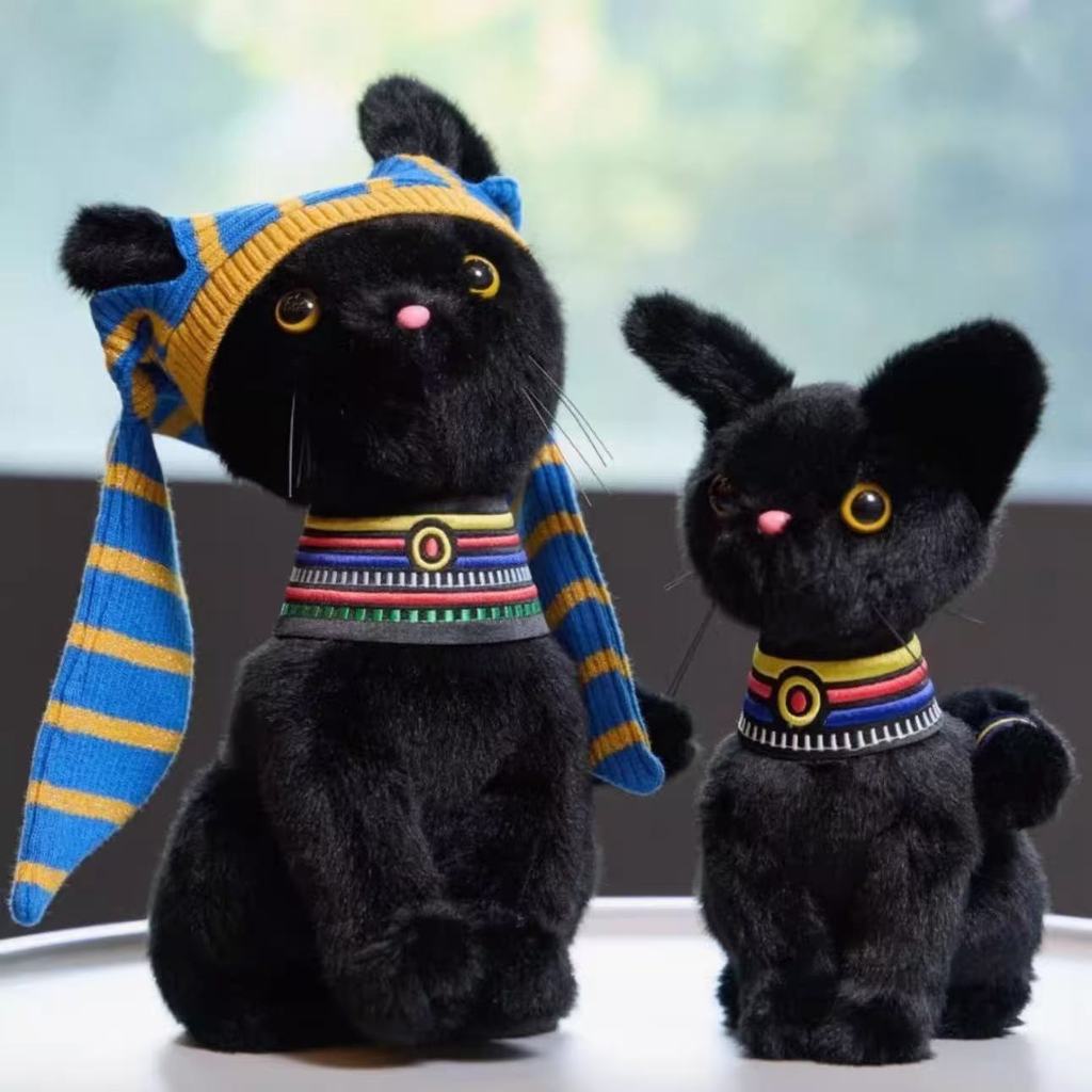 【台現免運】限時優惠香港故宮古埃及文明大展黑貓可愛毛絨玩偶埃及貓吉祥物旅遊收藏 生日禮物 交換禮物 有趣的禮物