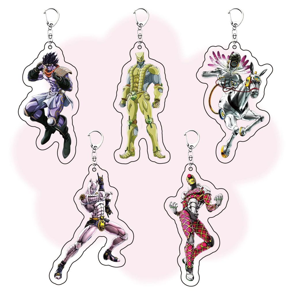 JOJO 喬喬 JOJO的奇妙冒險 鑰匙圈 JOJO的奇妙冒險周邊亞克力鑰匙扣時間系列替身書包裝飾掛件送禮物