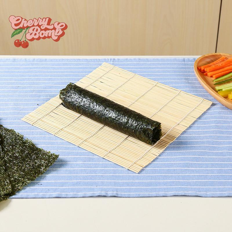 【櫻桃炸彈】壽司墊竹製工具包飯卷模具廚房DIY模具滾輪飯槳全新