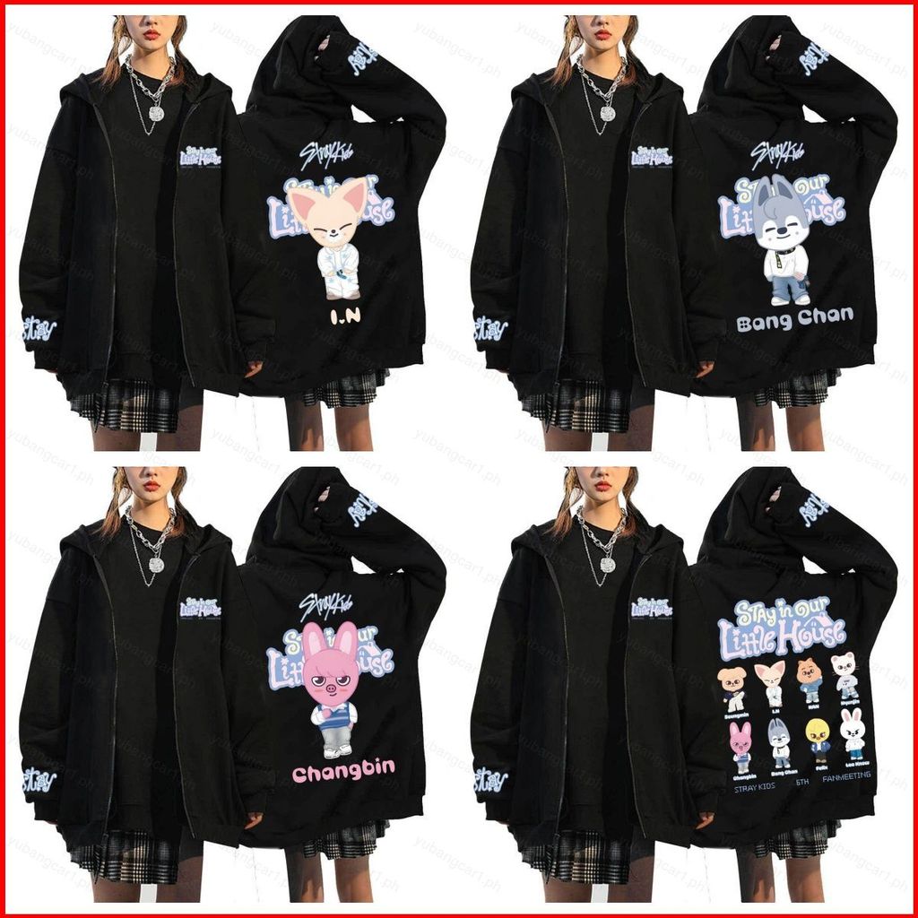 YB1 STRAY KIDS 留在我們的房子裡拉鍊外套 SKZOO Dwaekki Chang bin 連帽衛衣 BY1