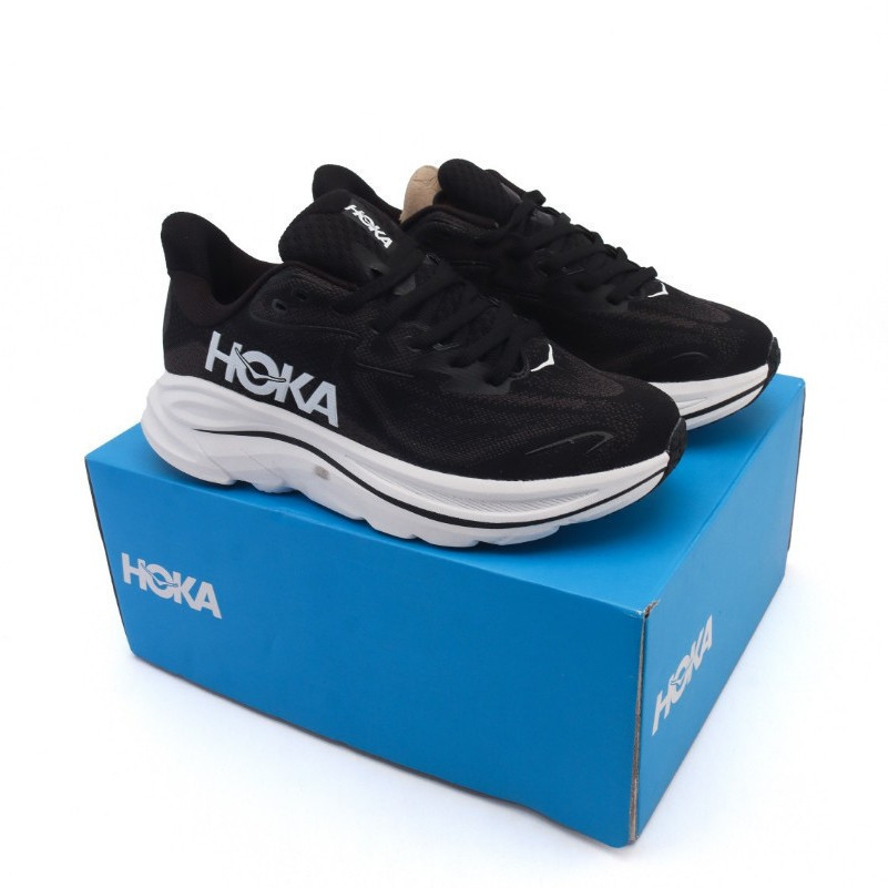 F2OQ HOKA ONE ONE克利夫頓10休閒跑鞋黑白EGXA NGJP