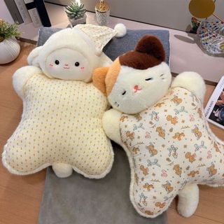 台灣出貨 小羊小貓玩偶 三花貓抱枕 抱枕 海豹大象毛絨玩具 娃娃 女生睡覺靠枕 解壓神器 交換禮物