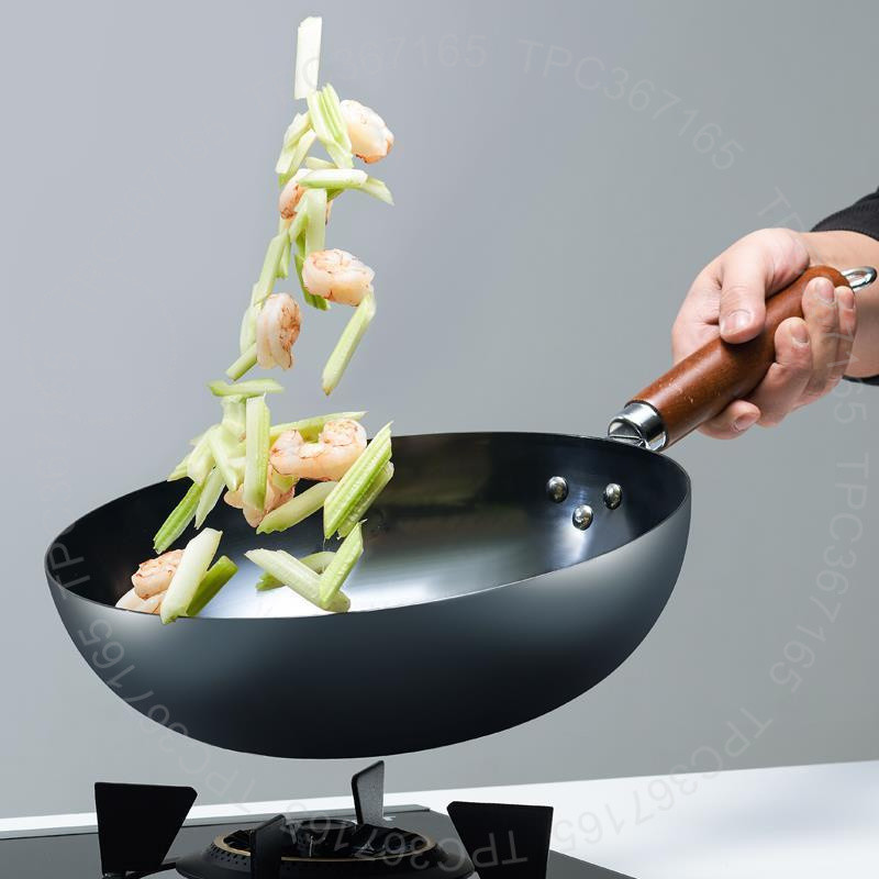 #炒鍋# 九陽 大鐵鍋 炒鍋 傢用 炒菜鍋 老式 燃氣竈 適用 煤氣竈 專用 無塗層 不粘鍋 炒鍋