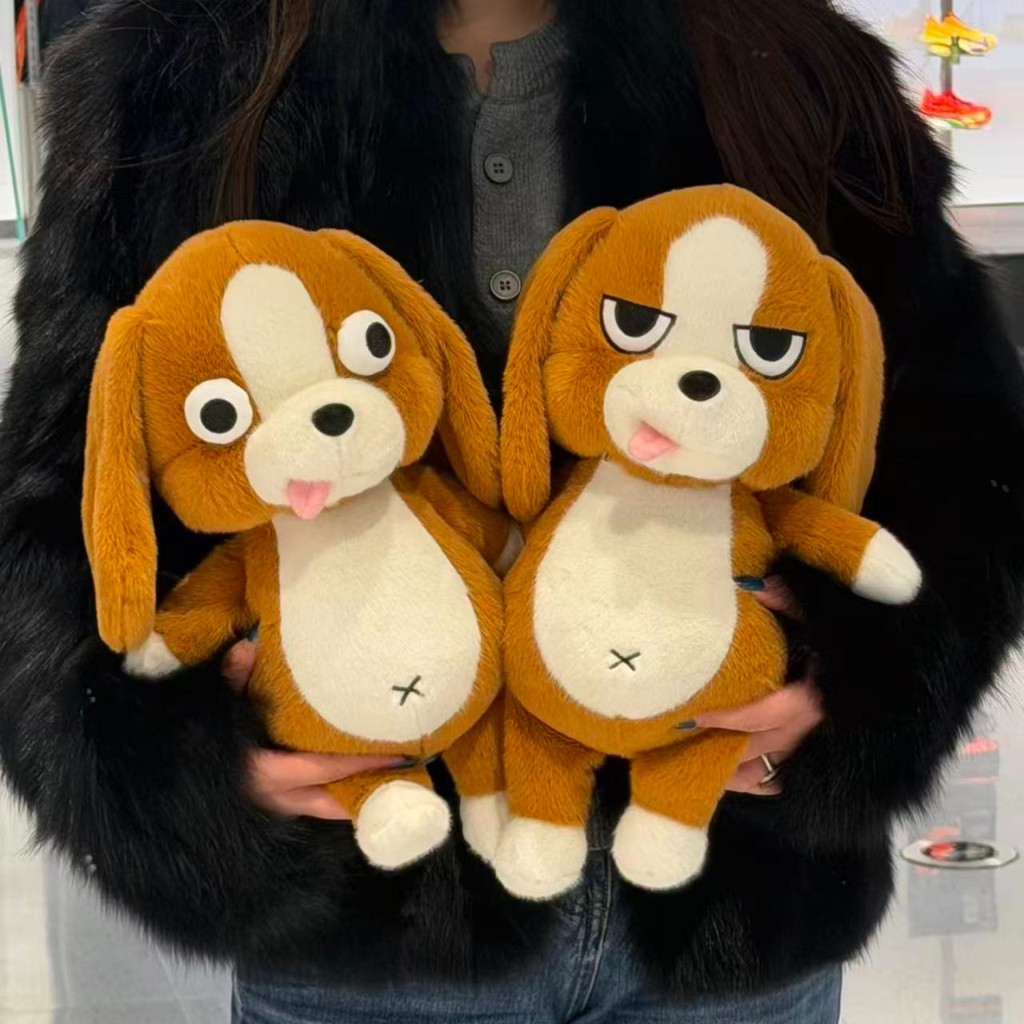 邪惡 搞怪比格犬公仔  創意 臘腸狗毛絨玩具 女生陪睡玩偶 醜萌 比格多棟狗抱枕 朋友禮物
