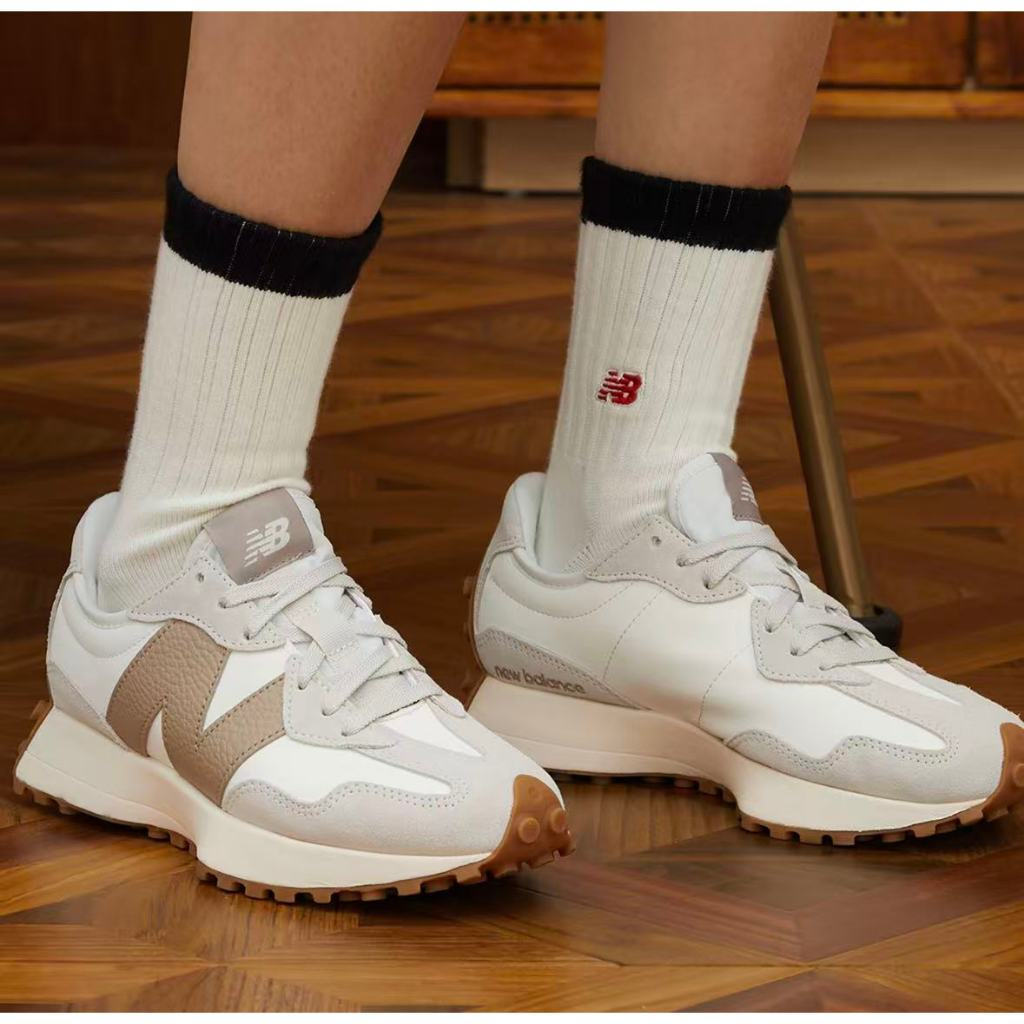 OFF-WHITE 紐巴倫 New Balance NB 327 舒適復古低幫休閒跑步鞋男女同款灰白色 VHKD