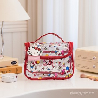 ✨全新臺灣出貨✨新款HelloKitty化妝包高顔值大容量透明手提便攜掛鈎洗漱收納包