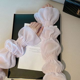 ⭐臺現⭐CHUXINSTILL品牌生態原漿紗防曬甜美燈籠袖女名媛泡泡袖袖套長款