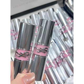 【隔日出貨】現貨🔥BOBO美妝🌹專櫃貨 YSL 情挑誘光水唇膏 122 202 214粉銀管 情挑誘光水唇膏圓管 唇膏