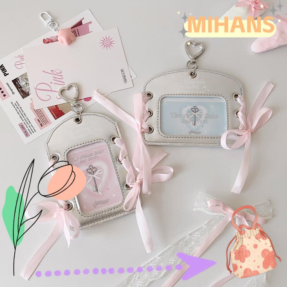 MIHAN卡夾,千禧年卡儲存偶像照片卡保護套,便攜的弓閃亮銀色照片展示套女孩們