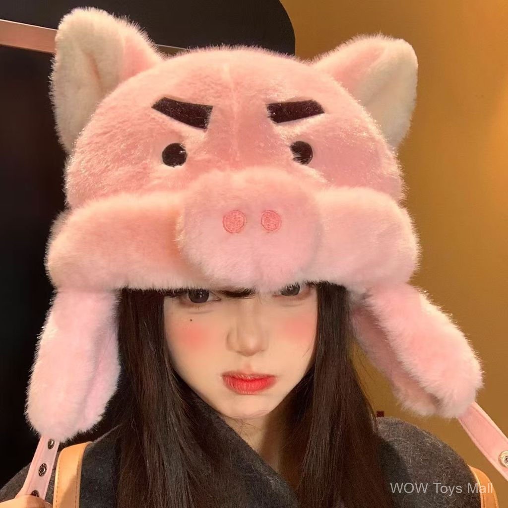 熱銷 趣味 肥嘟嘟左衛門玩偶帽子 甜美 可愛小豬帽子 秋冬 保暖防風護耳帽 卡通 肥嘟嘟左衛門頭套 動漫週邊 禮物