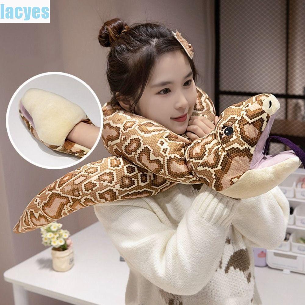 LACYES 填充蛇娃娃,模擬家居裝飾巨型蛇毛絨玩具,眼鏡蛇長有趣的動物手偶玩具派對
