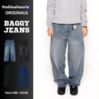 24HR出貨｜thebluehearts® BAGGY JEANS 寬鬆 闊腿 水洗 牛仔長褲 (4c)