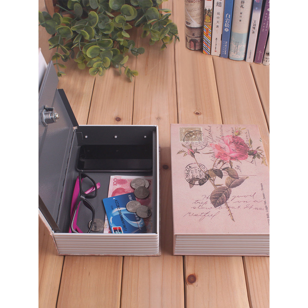 Ω書本保險箱T現貨 書本 保險箱 帶鎖  密碼盒  子儲錢罐收納  存錢罐  家用的櫃盒錢箱小型兒童