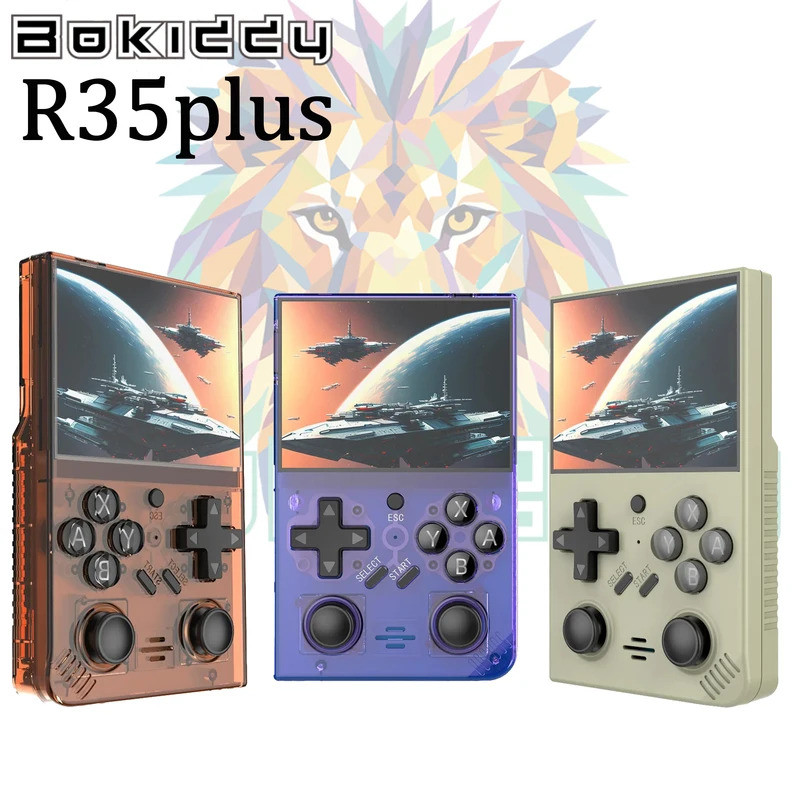 R35 PLUS 復古手持視頻遊戲機 Linux 系統 3.5 英寸便攜式袖珍視頻播放器 R35plus 64GB 遊戲