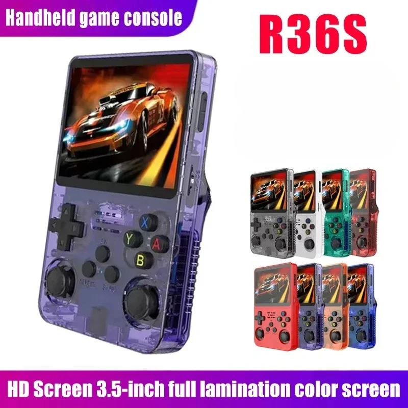 R36S 復古掌上游戲機 - 3.5 英寸 IPS 屏幕,64GB/128GB,內置遊戲的便攜式遊戲設備