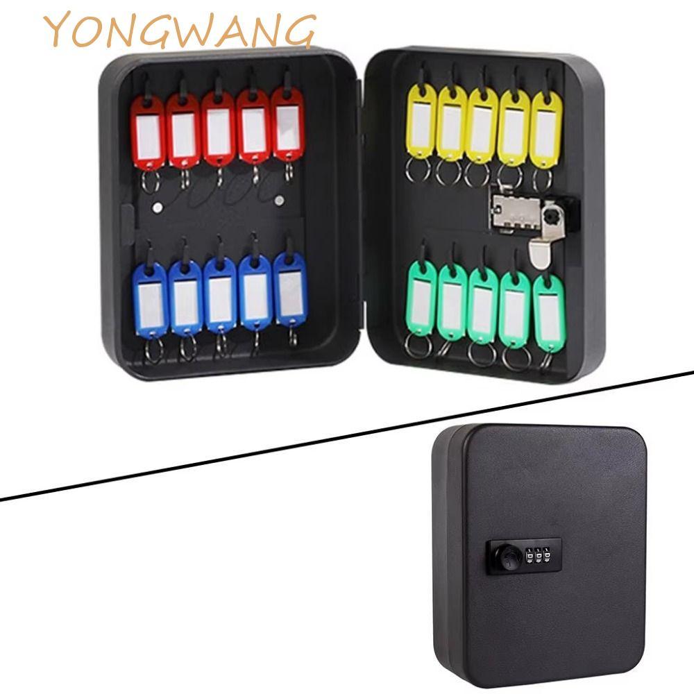 YONGWANG鑰匙保管箱,方便的壁掛式組合鑰匙櫃,節省空間安裝方便鑰匙/密碼鎖家庭保險箱